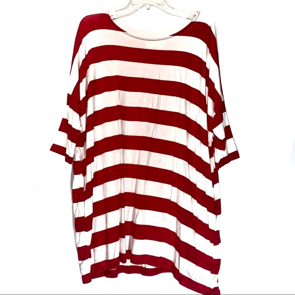 Zenana Striped Short Sleeve Top Medium